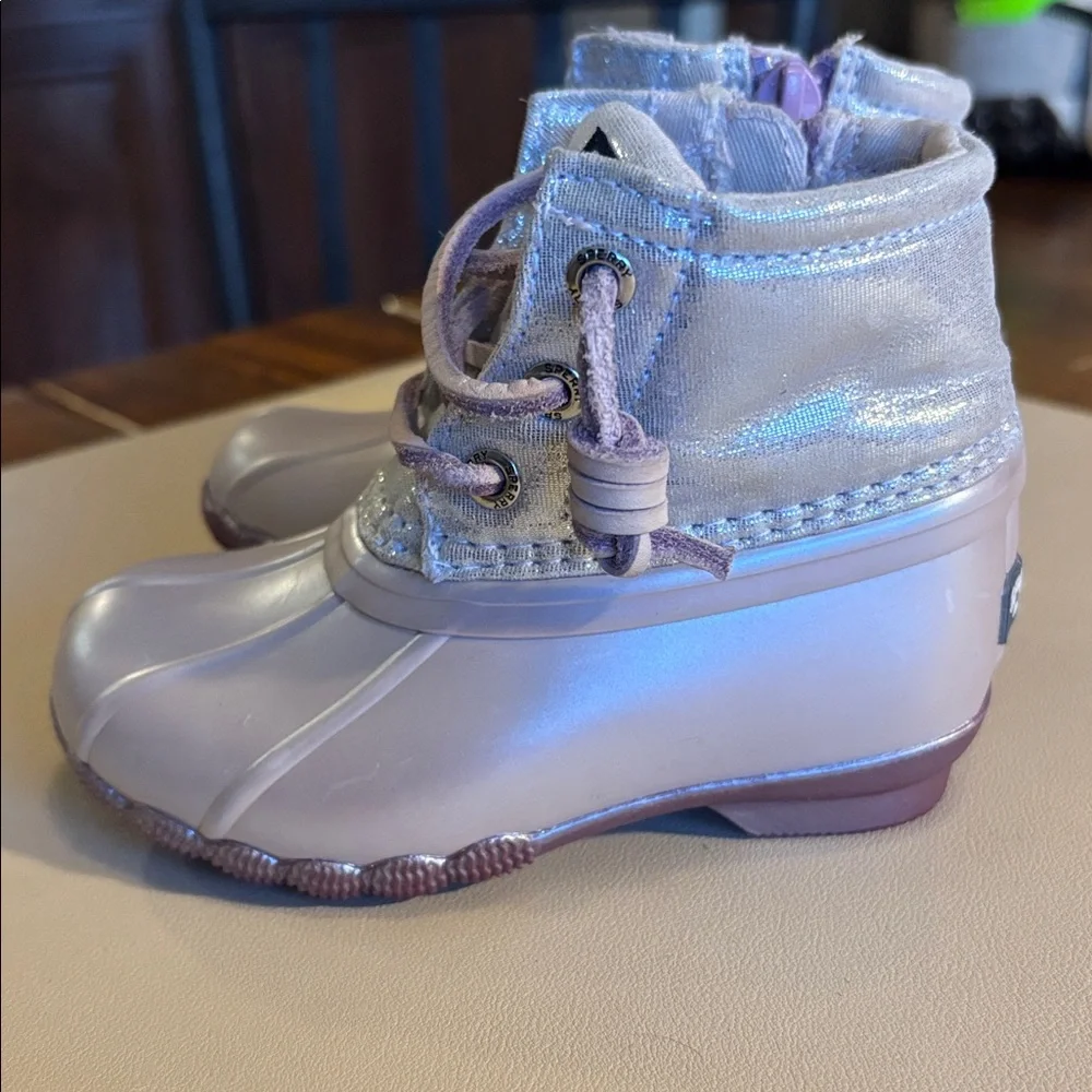 Sperry Kids Shimmering Silver Boots - Picture 5 of 8